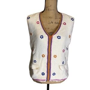 Vintagee NWT Eagles Eye knitted zippered vest large